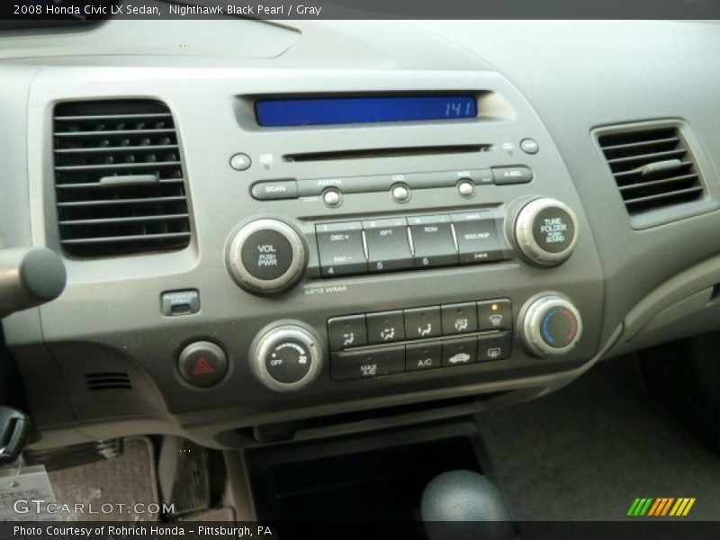 Nighthawk Black Pearl / Gray 2008 Honda Civic LX Sedan