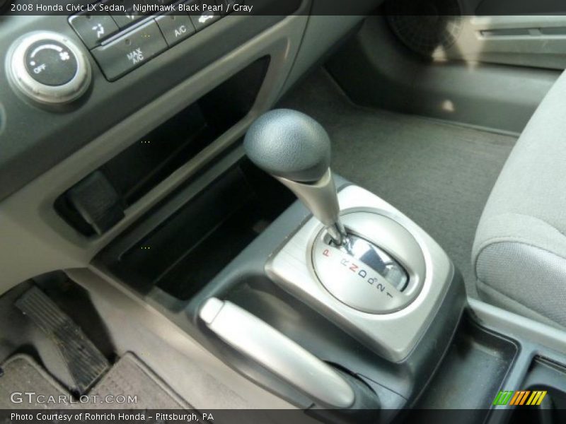 Nighthawk Black Pearl / Gray 2008 Honda Civic LX Sedan