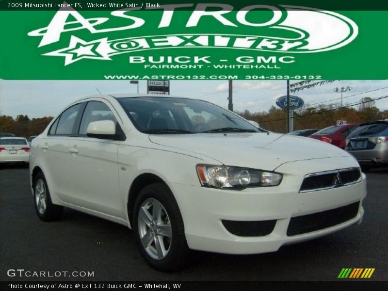 Wicked White Satin / Black 2009 Mitsubishi Lancer ES