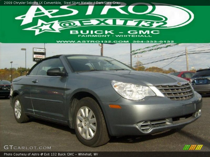 Steel Silver Metallic / Dark Slate Gray 2009 Chrysler Sebring LX Convertible