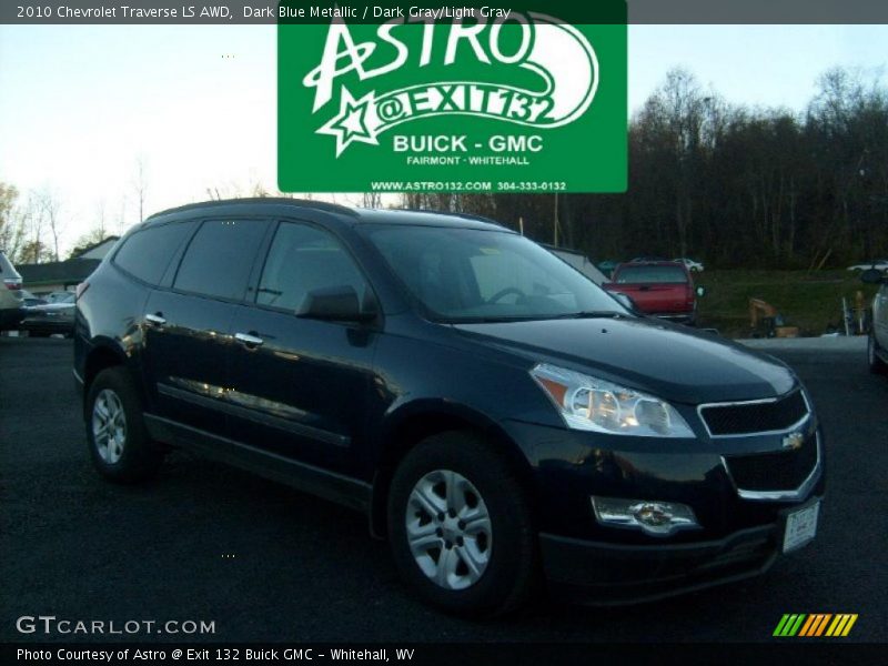 Dark Blue Metallic / Dark Gray/Light Gray 2010 Chevrolet Traverse LS AWD