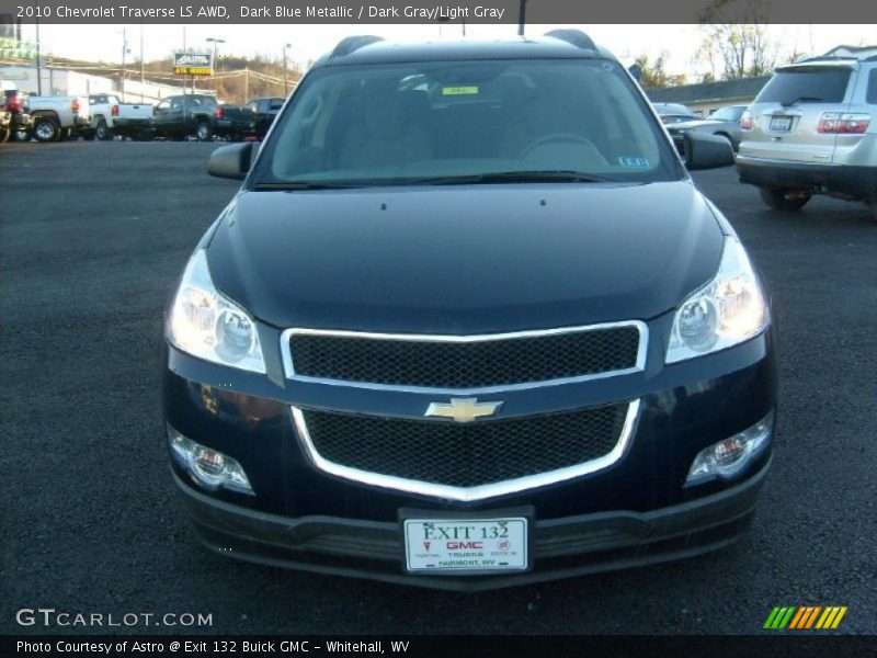 Dark Blue Metallic / Dark Gray/Light Gray 2010 Chevrolet Traverse LS AWD
