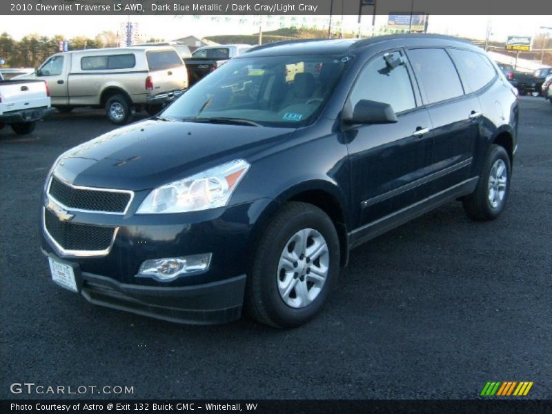 Dark Blue Metallic / Dark Gray/Light Gray 2010 Chevrolet Traverse LS AWD