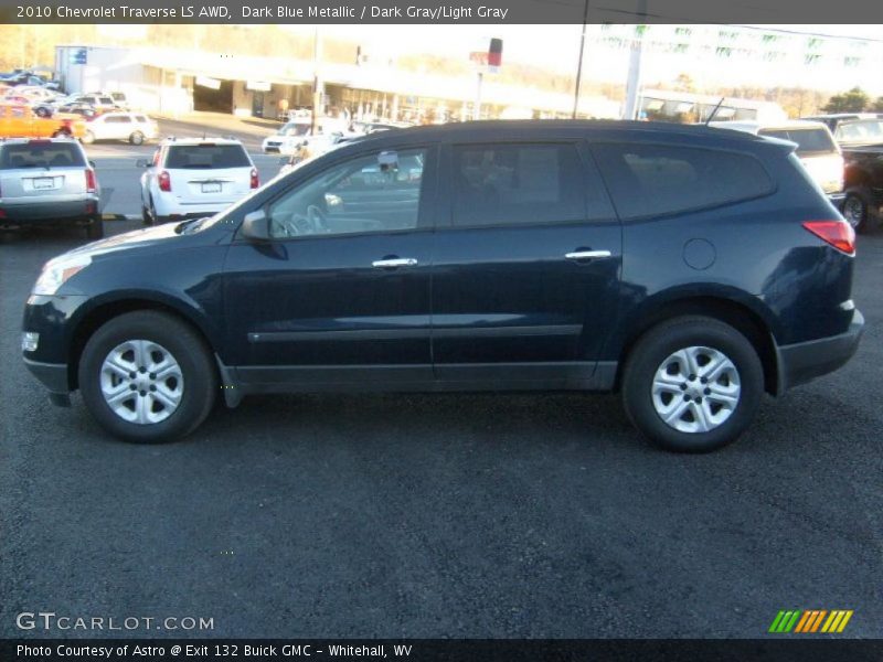 Dark Blue Metallic / Dark Gray/Light Gray 2010 Chevrolet Traverse LS AWD