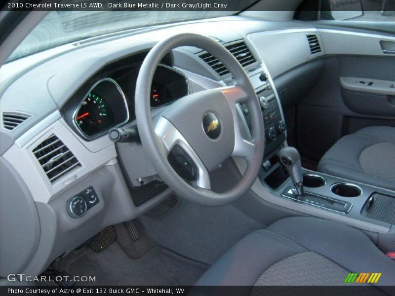 Dark Blue Metallic / Dark Gray/Light Gray 2010 Chevrolet Traverse LS AWD