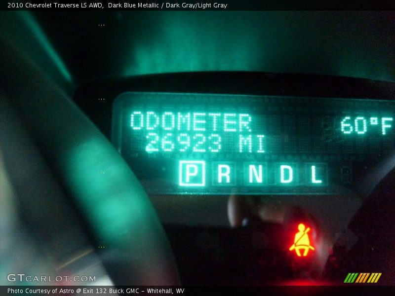 Dark Blue Metallic / Dark Gray/Light Gray 2010 Chevrolet Traverse LS AWD