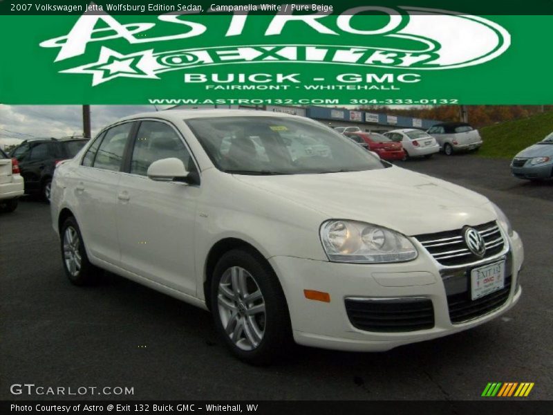 Campanella White / Pure Beige 2007 Volkswagen Jetta Wolfsburg Edition Sedan