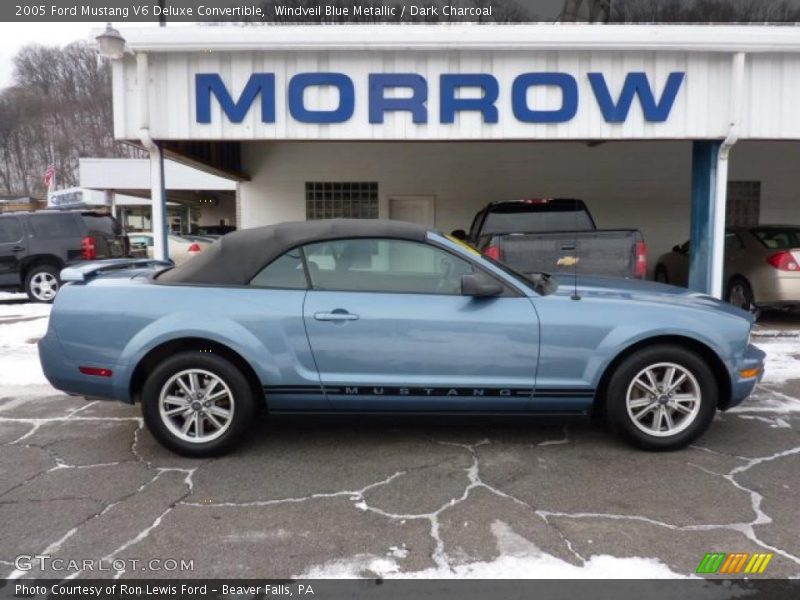 Windveil Blue Metallic / Dark Charcoal 2005 Ford Mustang V6 Deluxe Convertible