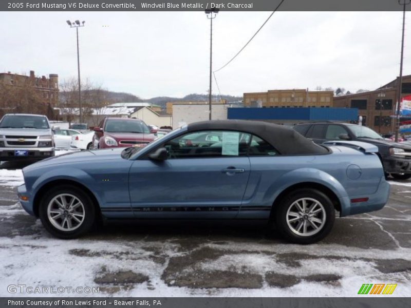 Windveil Blue Metallic / Dark Charcoal 2005 Ford Mustang V6 Deluxe Convertible