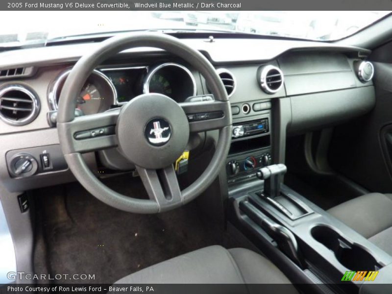 Windveil Blue Metallic / Dark Charcoal 2005 Ford Mustang V6 Deluxe Convertible