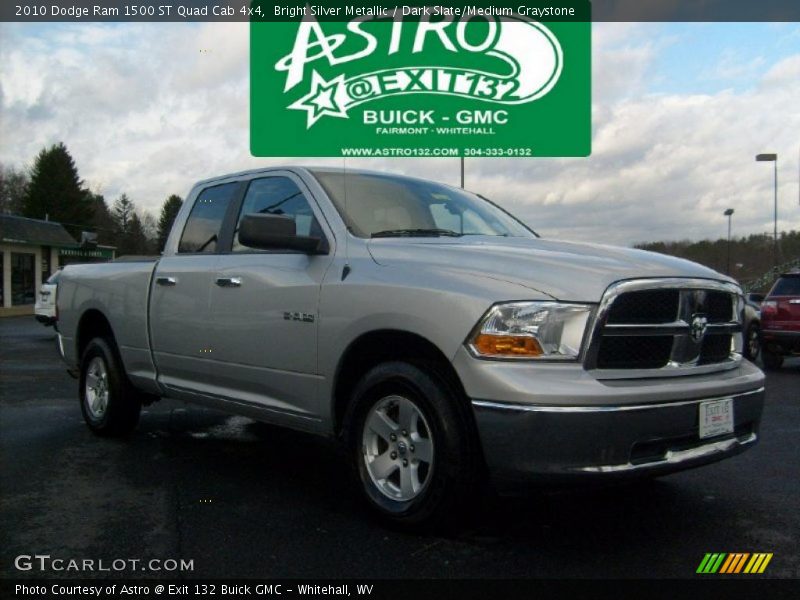 Bright Silver Metallic / Dark Slate/Medium Graystone 2010 Dodge Ram 1500 ST Quad Cab 4x4