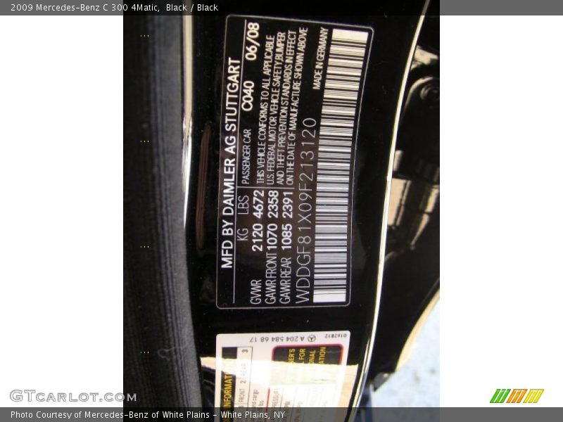 Black / Black 2009 Mercedes-Benz C 300 4Matic