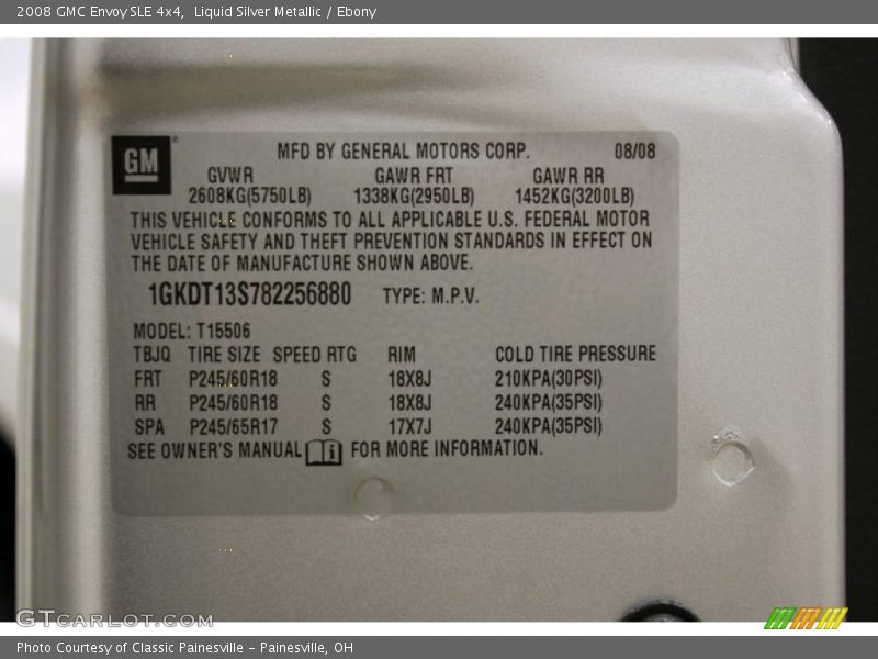 Liquid Silver Metallic / Ebony 2008 GMC Envoy SLE 4x4