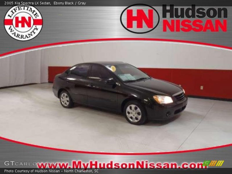 Ebony Black / Gray 2005 Kia Spectra LX Sedan