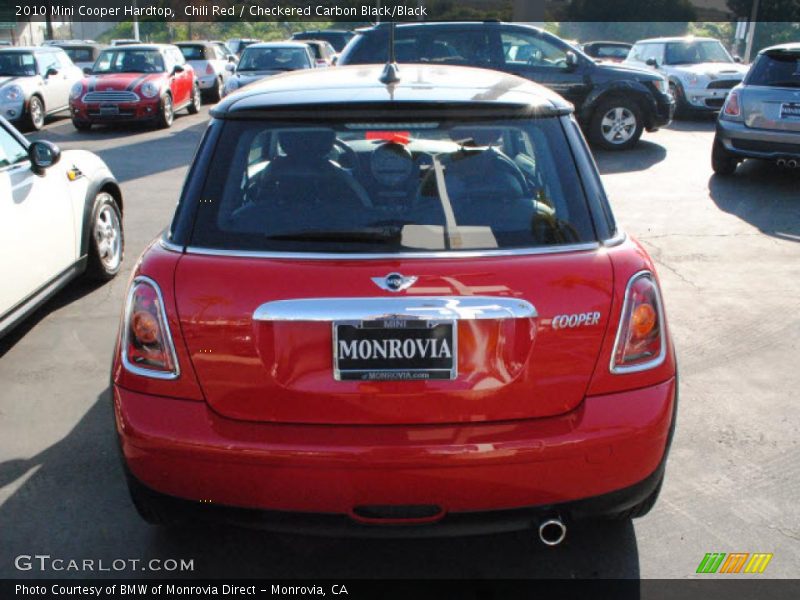 Chili Red / Checkered Carbon Black/Black 2010 Mini Cooper Hardtop