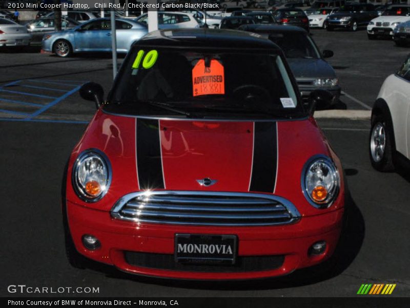 Chili Red / Checkered Carbon Black/Black 2010 Mini Cooper Hardtop