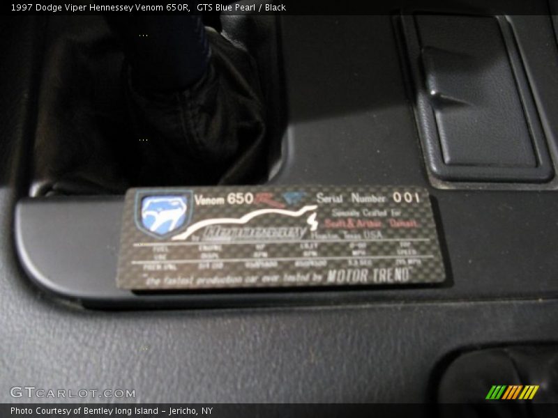 Info Tag of 1997 Viper Hennessey Venom 650R
