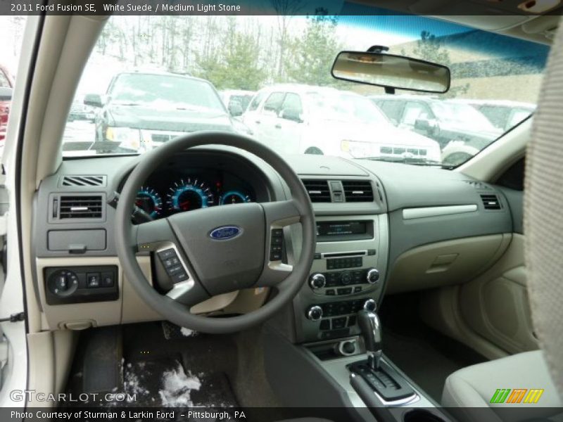 White Suede / Medium Light Stone 2011 Ford Fusion SE