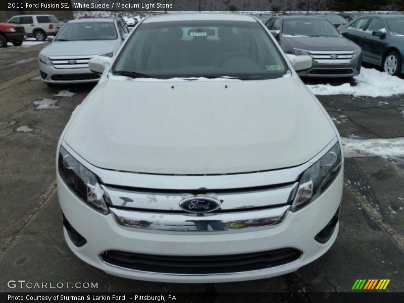 White Suede / Medium Light Stone 2011 Ford Fusion SE