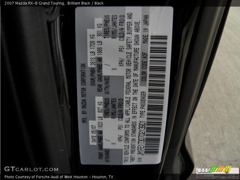 Brilliant Black / Black 2007 Mazda RX-8 Grand Touring