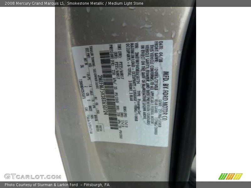 Smokestone Metallic / Medium Light Stone 2008 Mercury Grand Marquis LS