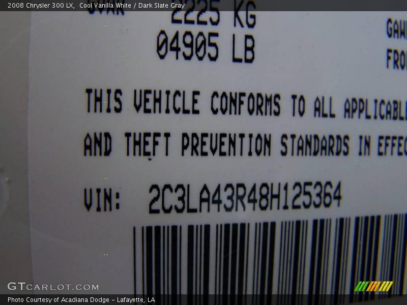 Cool Vanilla White / Dark Slate Gray 2008 Chrysler 300 LX