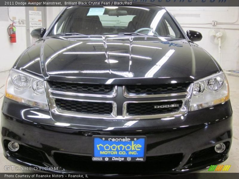 Brilliant Black Crystal Pearl / Black/Red 2011 Dodge Avenger Mainstreet