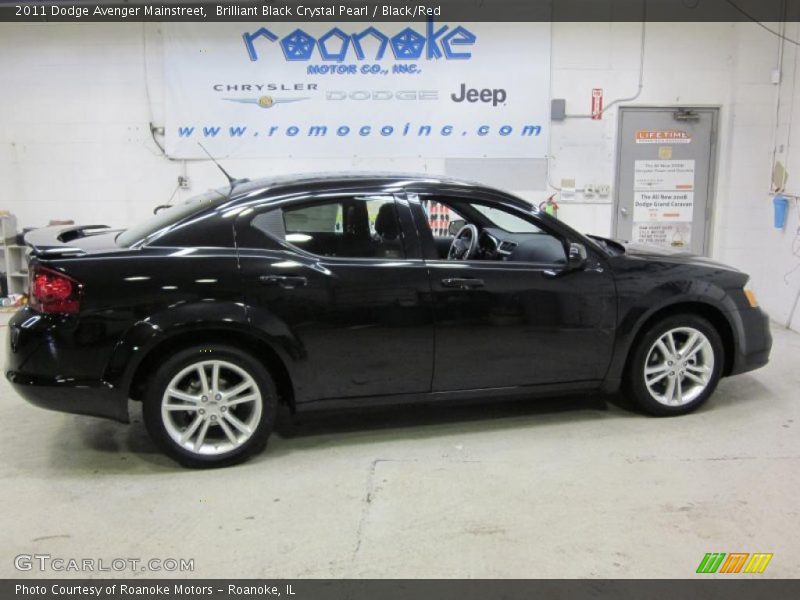 Brilliant Black Crystal Pearl / Black/Red 2011 Dodge Avenger Mainstreet