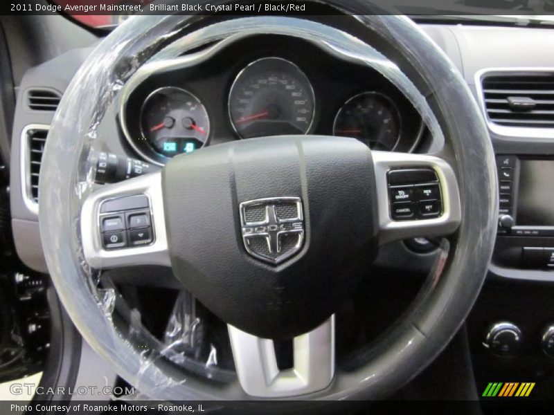 Brilliant Black Crystal Pearl / Black/Red 2011 Dodge Avenger Mainstreet