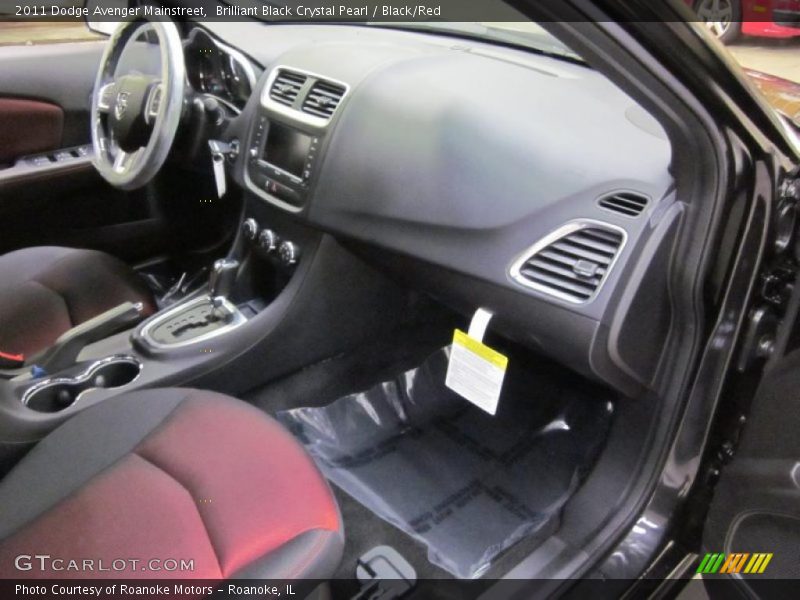 Brilliant Black Crystal Pearl / Black/Red 2011 Dodge Avenger Mainstreet