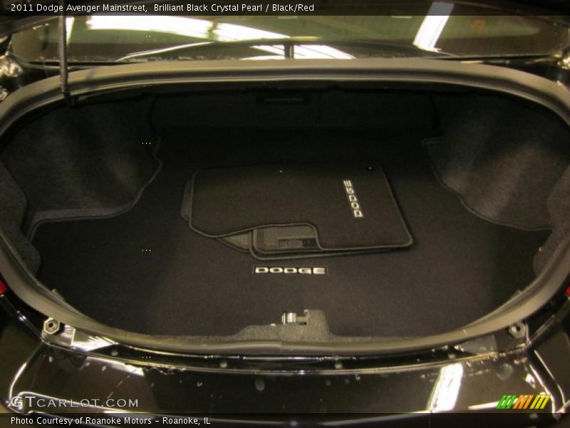 Brilliant Black Crystal Pearl / Black/Red 2011 Dodge Avenger Mainstreet