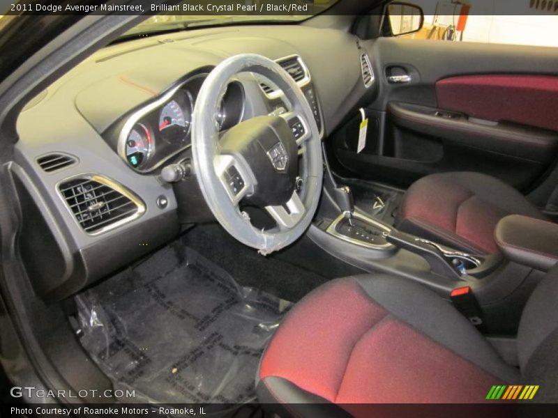 Brilliant Black Crystal Pearl / Black/Red 2011 Dodge Avenger Mainstreet