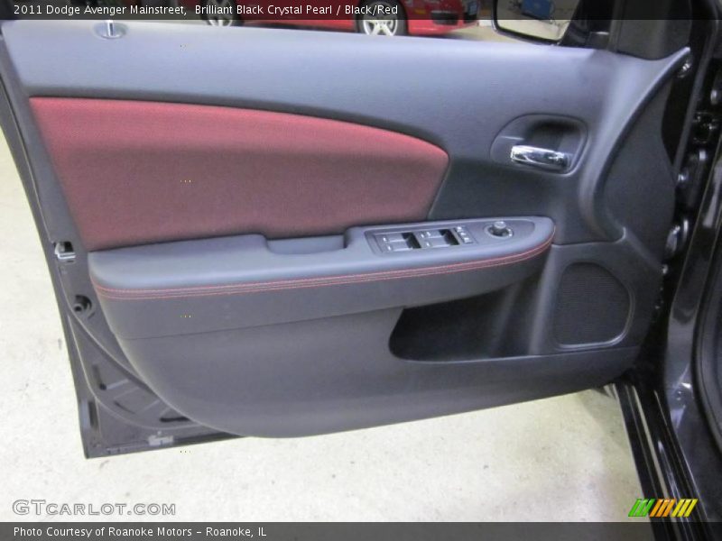 Brilliant Black Crystal Pearl / Black/Red 2011 Dodge Avenger Mainstreet