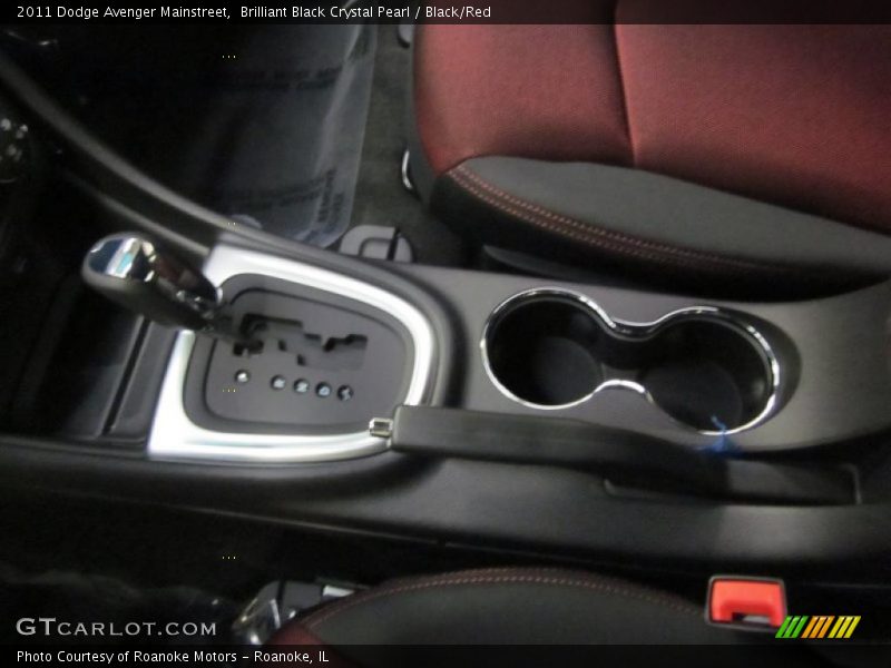 Brilliant Black Crystal Pearl / Black/Red 2011 Dodge Avenger Mainstreet