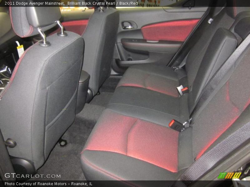 Brilliant Black Crystal Pearl / Black/Red 2011 Dodge Avenger Mainstreet