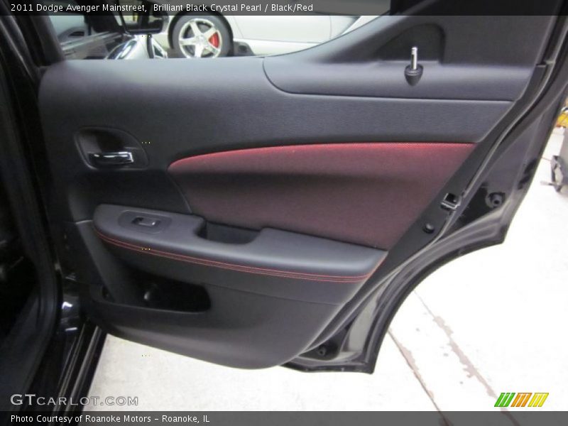 Brilliant Black Crystal Pearl / Black/Red 2011 Dodge Avenger Mainstreet