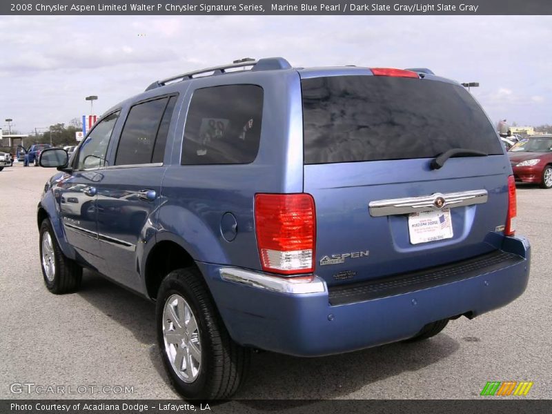 Marine Blue Pearl / Dark Slate Gray/Light Slate Gray 2008 Chrysler Aspen Limited Walter P Chrysler Signature Series