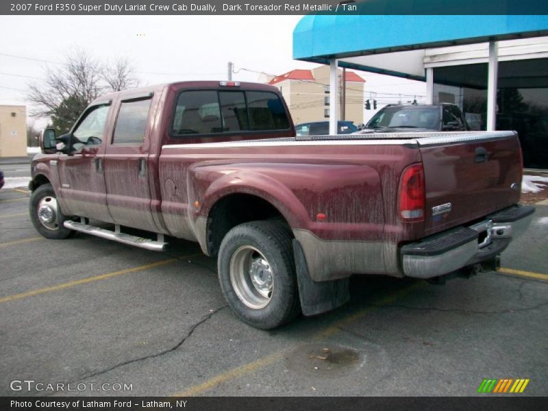 Dark Toreador Red Metallic / Tan 2007 Ford F350 Super Duty Lariat Crew Cab Dually