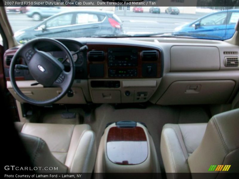 Dark Toreador Red Metallic / Tan 2007 Ford F350 Super Duty Lariat Crew Cab Dually