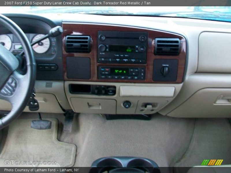 Dark Toreador Red Metallic / Tan 2007 Ford F350 Super Duty Lariat Crew Cab Dually