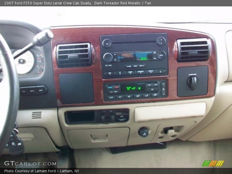 Dark Toreador Red Metallic / Tan 2007 Ford F350 Super Duty Lariat Crew Cab Dually