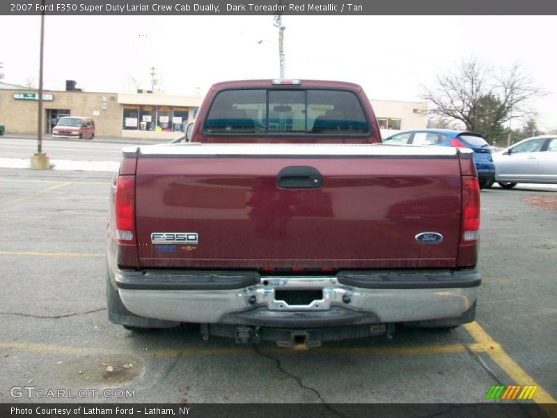 Dark Toreador Red Metallic / Tan 2007 Ford F350 Super Duty Lariat Crew Cab Dually