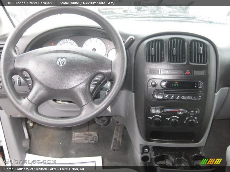Stone White / Medium Slate Gray 2007 Dodge Grand Caravan SE