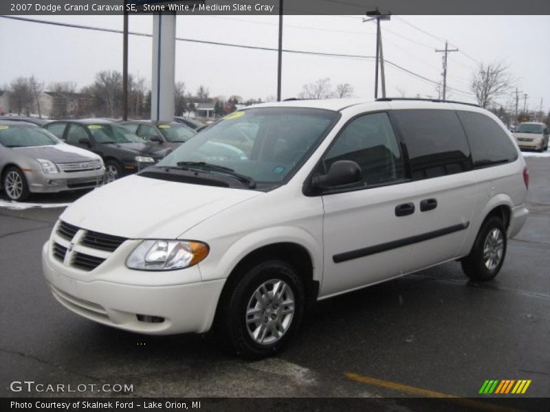 Stone White / Medium Slate Gray 2007 Dodge Grand Caravan SE