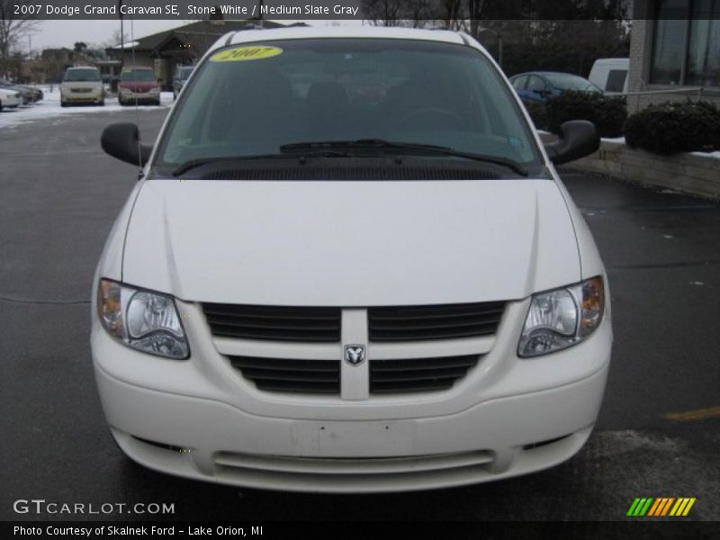 Stone White / Medium Slate Gray 2007 Dodge Grand Caravan SE
