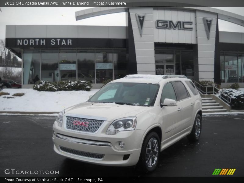 White Diamond Tintcoat / Cashmere 2011 GMC Acadia Denali AWD