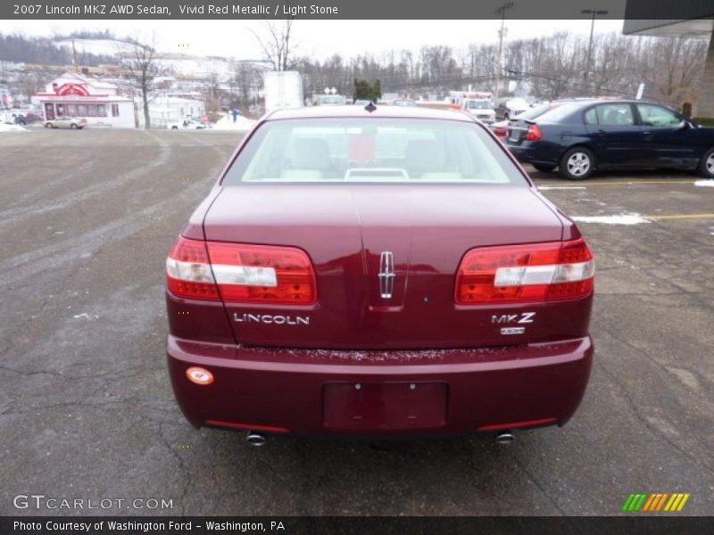 Vivid Red Metallic / Light Stone 2007 Lincoln MKZ AWD Sedan