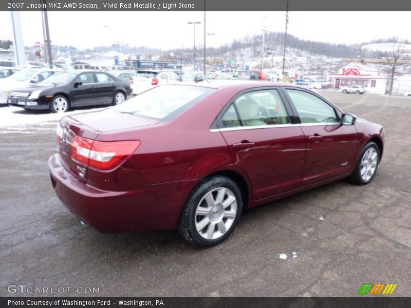 Vivid Red Metallic / Light Stone 2007 Lincoln MKZ AWD Sedan