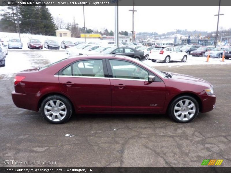 Vivid Red Metallic / Light Stone 2007 Lincoln MKZ AWD Sedan