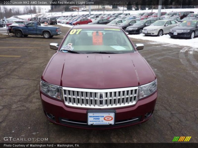 Vivid Red Metallic / Light Stone 2007 Lincoln MKZ AWD Sedan